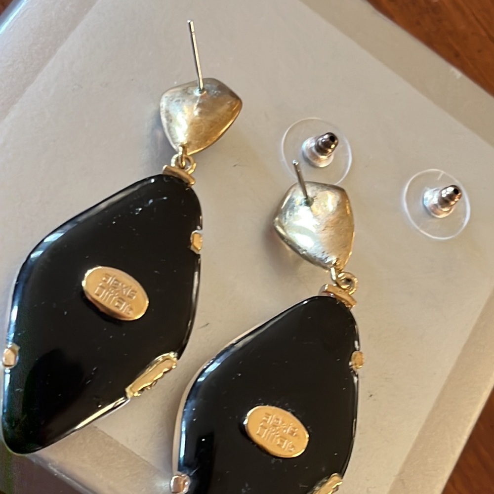 Alexis Bittar Gold and Cream Sculpted Drop Earrings - Picture 3 of 3